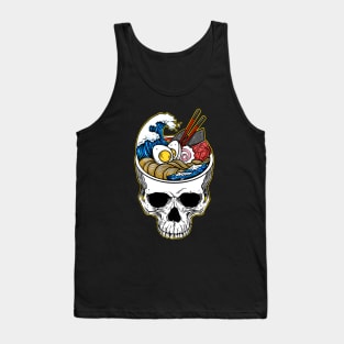 Kawaii Japanese Anime Skeleton Ramen Halloween Tank Top